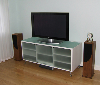 Assembled and installed CD rack
