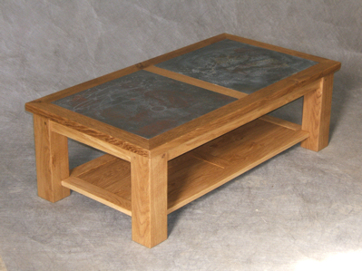 Oak table incorporating client's artwork