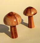 Turned rosewood mushrooms